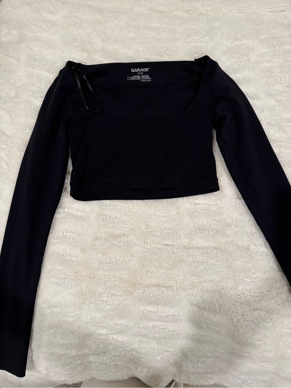 Garage Black Long Sleeve Crop Top